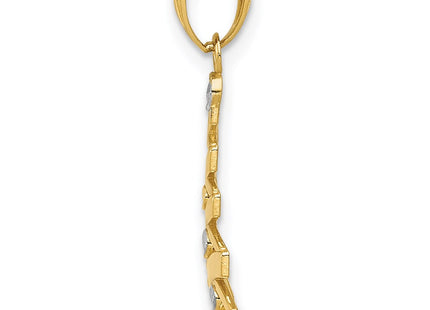 14k Yellow & Rhodium Pendants Style YC933 - Classique Jewelry Inc.