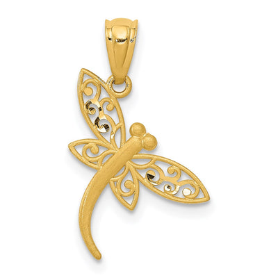 14K gold dragonfly pendant