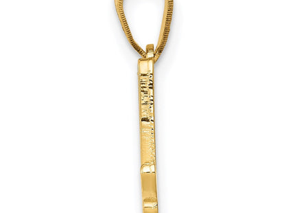 14KY Script Letter A Initial Pendant (Style YC993A)