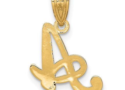 14KY Script Letter A Initial Pendant (Style YC993A)