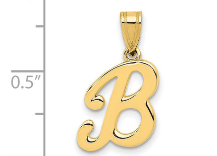 14KY Script Letter B Initial Pendant (Style YC993B)