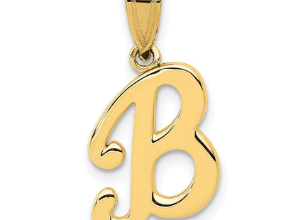 14KY Script Letter B Initial Pendant (Style YC993B)