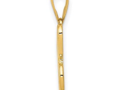 14KY Script Letter C Initial Pendant (Style YC993C)