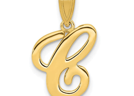 14KY Script Letter C Initial Pendant (Style YC993C)