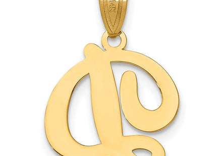 14KY Script Letter D Initial Pendant (Style YC993D)