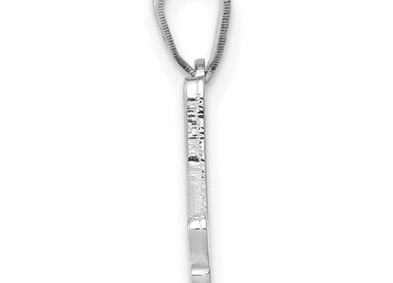 14Kw White Gold Script Letter Initial Pendant, 13.83 x 12.04mm