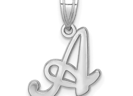 14KW White Gold Script Letter A Initial Pendant