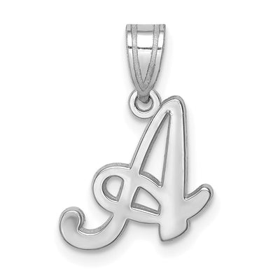 14K white gold initial pendant