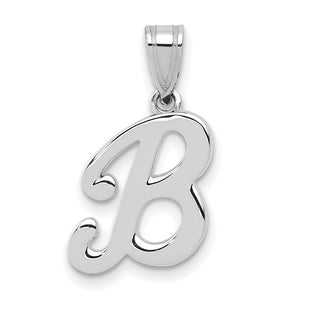 14KW White Gold Script Letter B Initial Pendant (Style YC993WB)