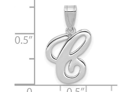 14KW White Gold Script Letter C Initial Pendant (Style YC993WC)