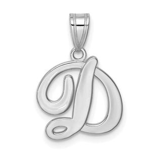14KW White Gold Script Letter D Initial Pendant (Style YC993WD)