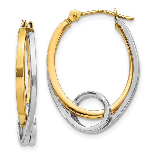 14k Two-tone Earrings Style YE1024 - Classique Jewelry Inc.