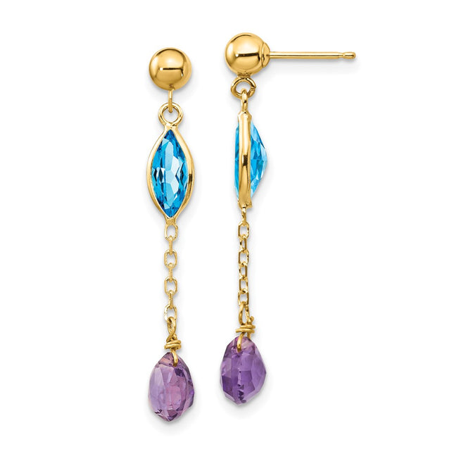 14k Yellow Gold Earrings Style YE1368 - Classique Jewelry Inc.