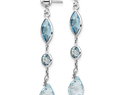 14K WG Blue Topaz Post Earrings (Style YE1372)