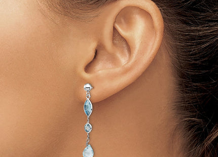 14K WG Blue Topaz Post Earrings (Style YE1372)