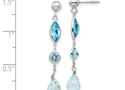 14K WG Blue Topaz Post Earrings (Style YE1372)
