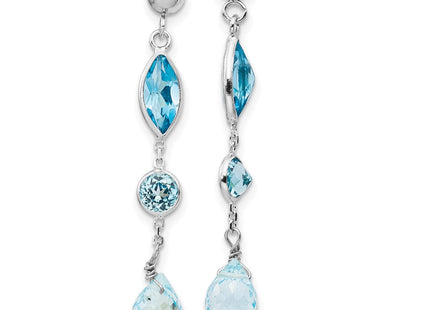 14K WG Blue Topaz Post Earrings (Style YE1372)