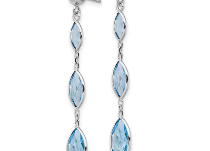 14K gold blue topaz earrings, alternate view