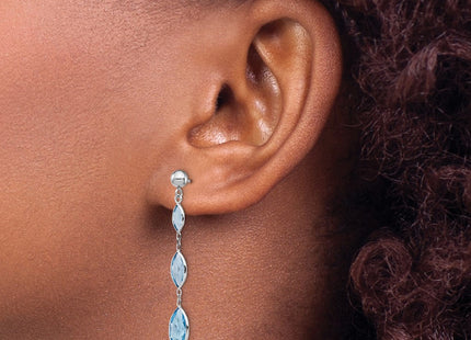 14K gold blue topaz earrings, another view