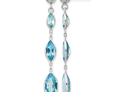 14K gold blue topaz earrings
