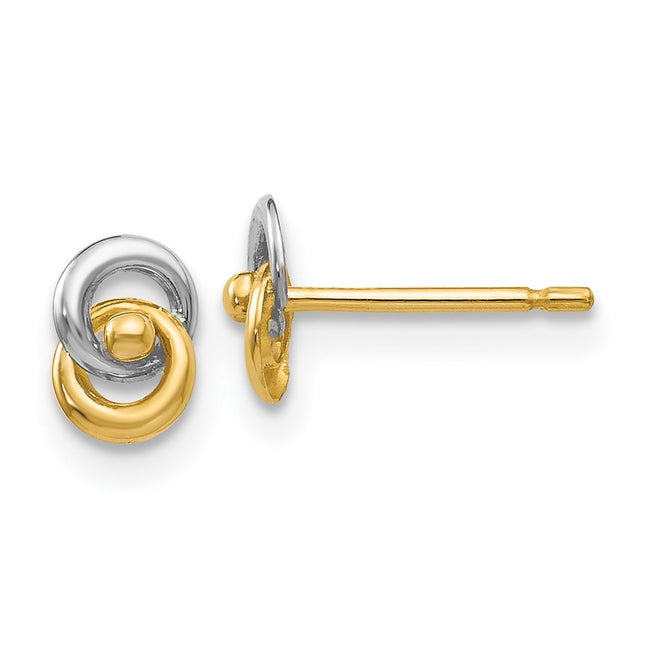 14k Yellow & Rhodium Jewelry Style YE138 - Classique Jewelry Inc.