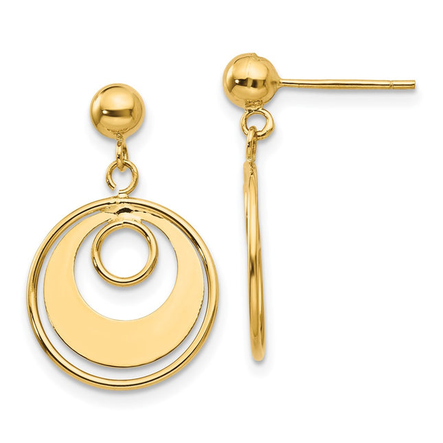 14k Yellow Gold Earrings Style YE1423 - Classique Jewelry Inc.