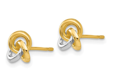 14k Yellow & Rhodium Earrings Style YE145 - Classique Jewelry Inc.