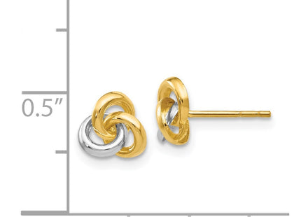 14k Yellow & Rhodium Earrings Style YE145 - Classique Jewelry Inc.