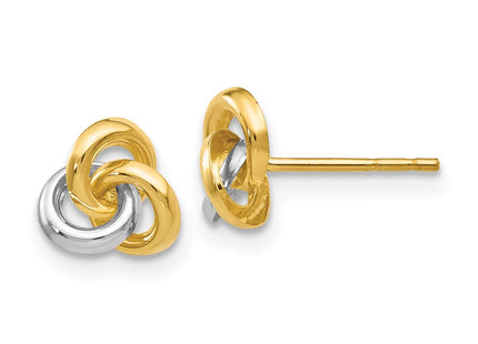 14k Yellow & Rhodium Earrings Style YE145 - Classique Jewelry Inc.