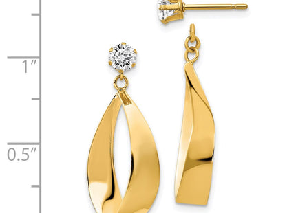 14k Yellow Gold Earrings Style YE1484 - Classique Jewelry Inc.