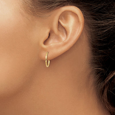 14K Twist Hoop Earrings, 14 x 1.5mm