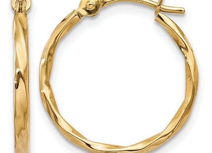 14k Twist Hoop Earrings, 14 x 1.5mm