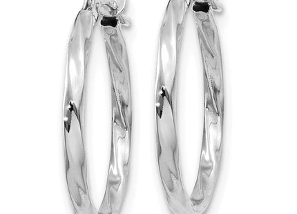 14k White Gold Twisted Hoop Earrings (Style YE1501)