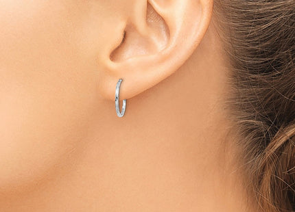 14k White Gold Twisted Hoop Earrings (Style YE1501)