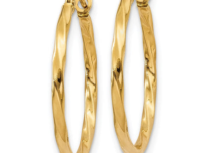 14K gold hoop earrings, alternate view