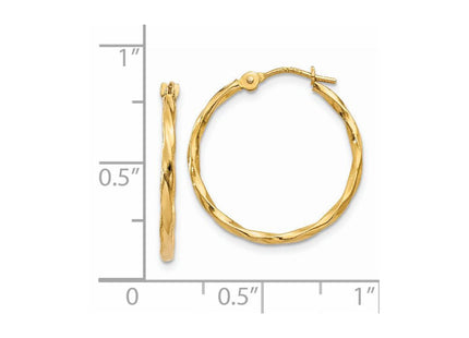 14K gold hoop earrings, another view