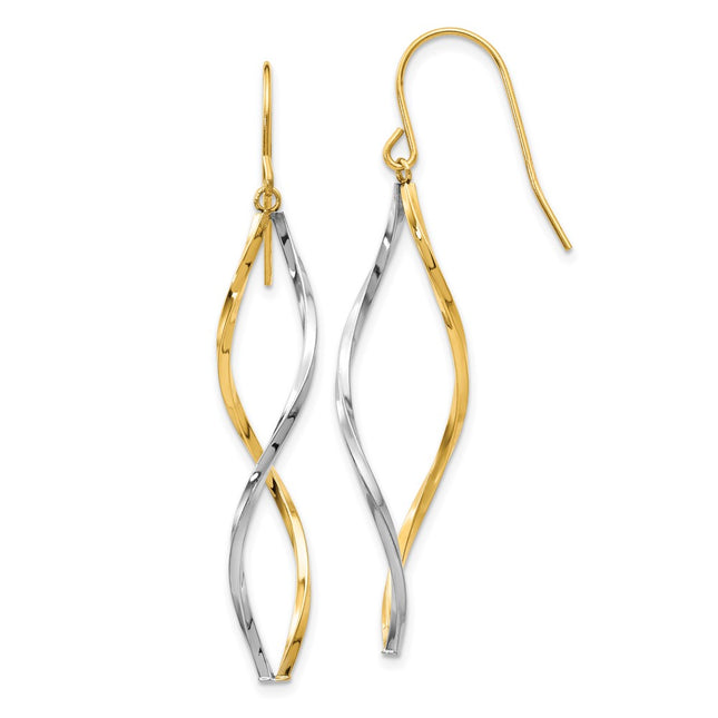 14k Two-tone Earrings Style YE1511 - Classique Jewelry Inc.