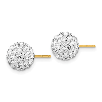 14K Post Crystal Ball Earrings