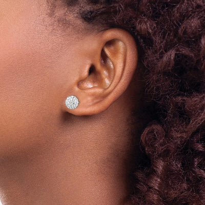 14K Post Crystal Ball Earrings