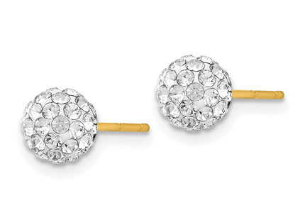 14k Post Crystal Ball Earrings