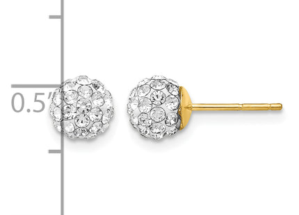 14k Post Crystal Ball Earrings