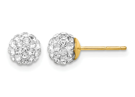 14k Post Crystal Ball Earrings