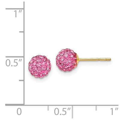 14K Rose Crystal Post Earrings