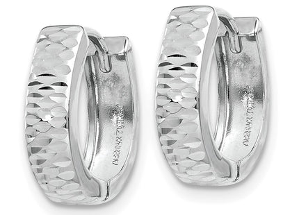 14K white gold hoop earrings, alternate view