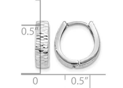 14K white gold hoop earrings, further view