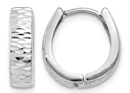 14K white gold hoop earrings