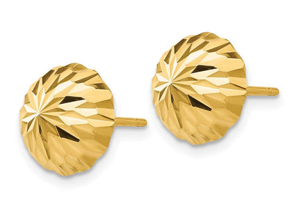14k Gold Diamond-cut Domed Post Earrings (Style YE1695)