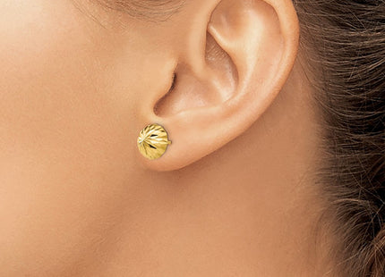 14k Gold Diamond-cut Domed Post Earrings (Style YE1695)