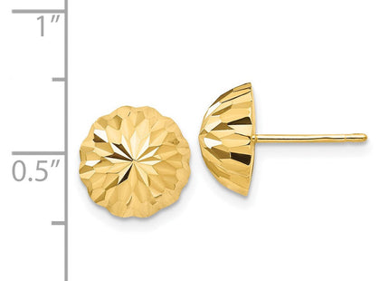 14k Gold Diamond-cut Domed Post Earrings (Style YE1695)