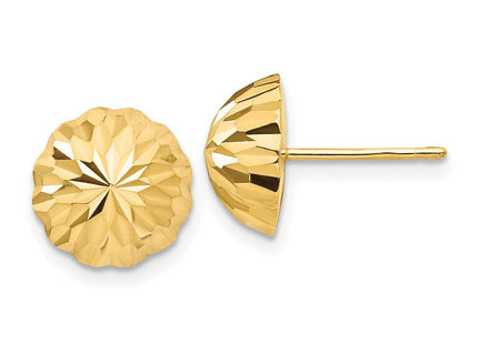 14k Gold Diamond-cut Domed Post Earrings (Style YE1695)